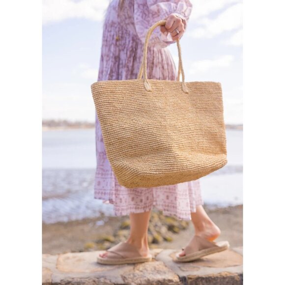 Hat Attack Jane Tote Bag in Natural New Womens Straw Handbag Purse - Picture 12 of 14